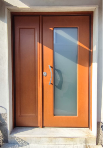Porta blindata con vetro 